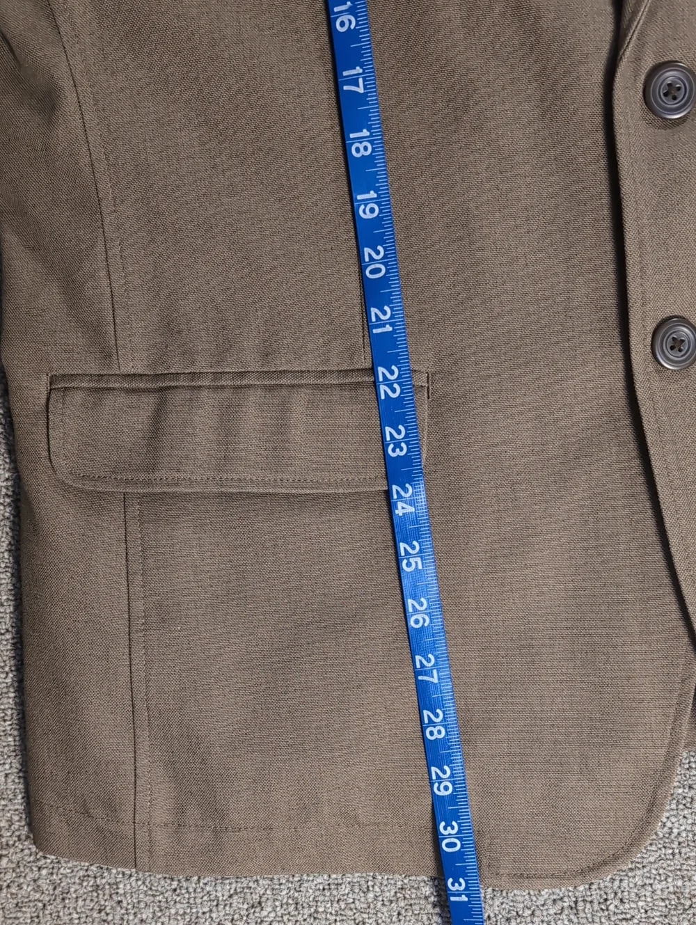 L.L. Bean Canvas Sport Coat Size 44 Short In Earth Brown Cotton - Elbow Pads